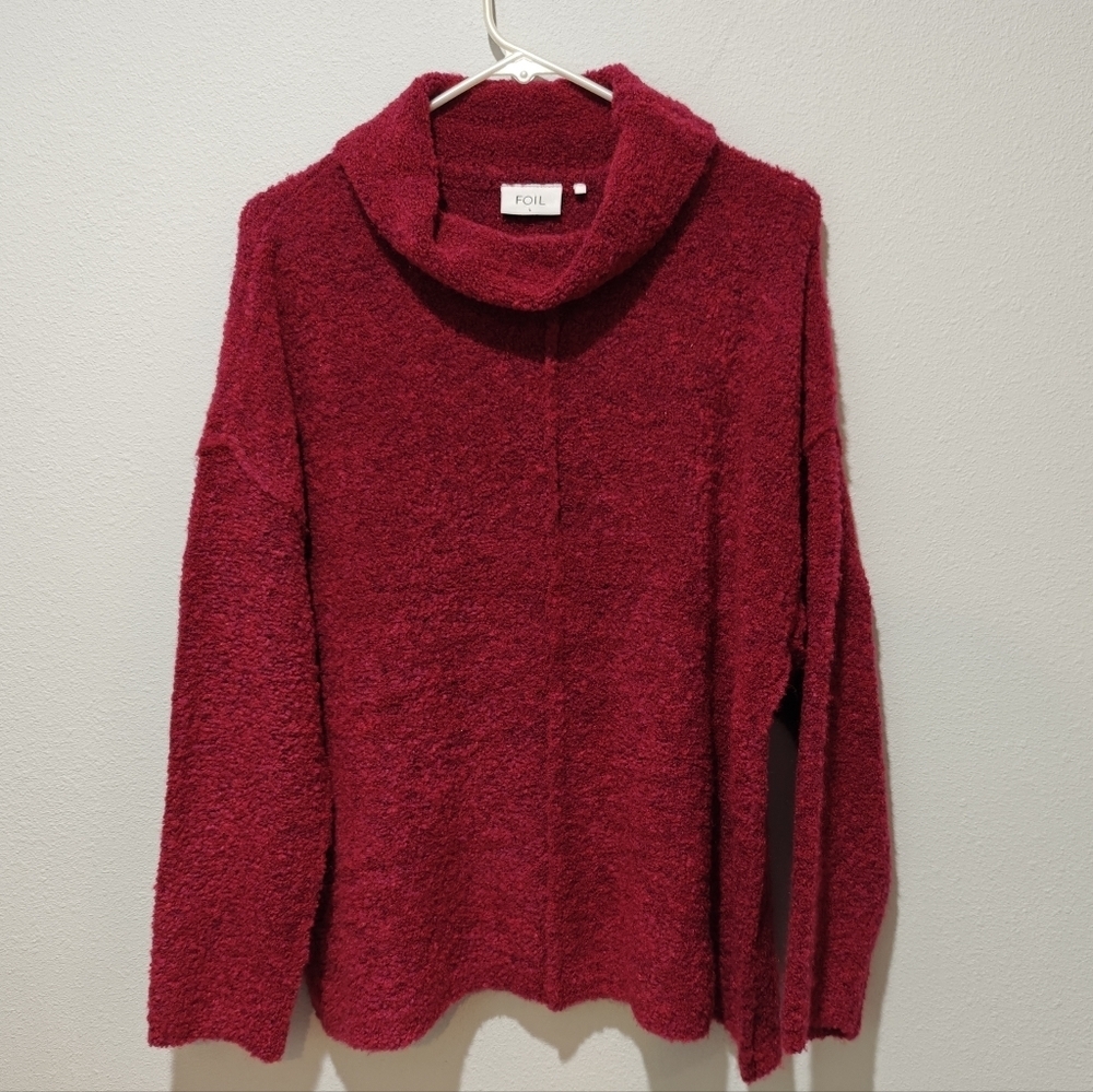 Foil New Zealand Wool Blend Sweater Large Plushy Soft Pullover Cowl Neck